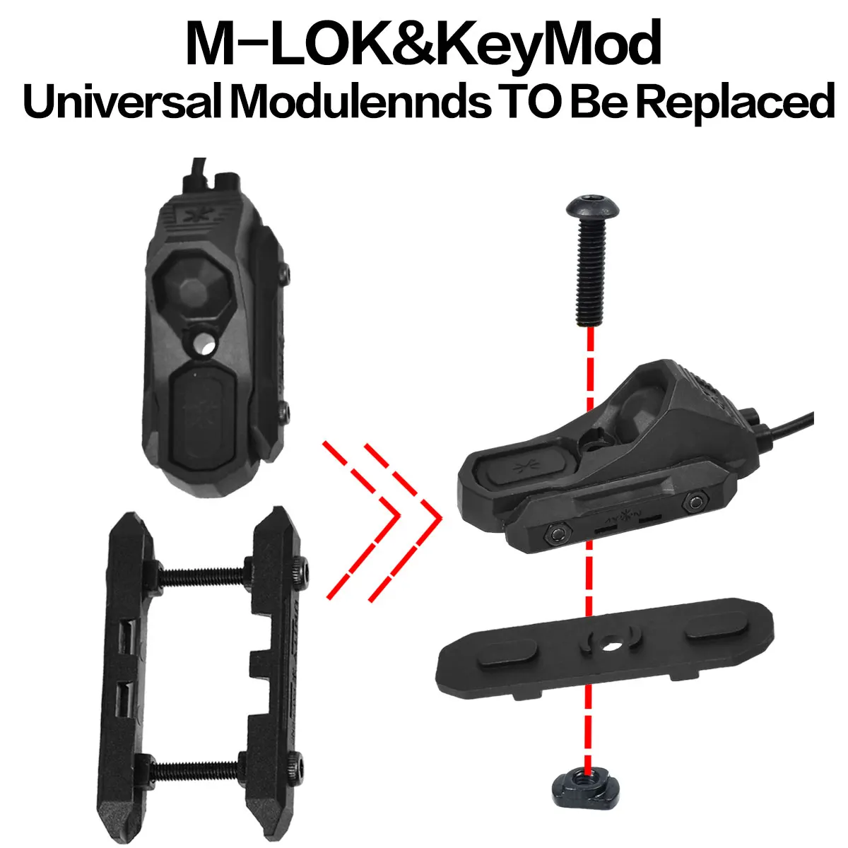 AXON interruptor de presión remoto para linternas Surefire KeyMod/M-LOK