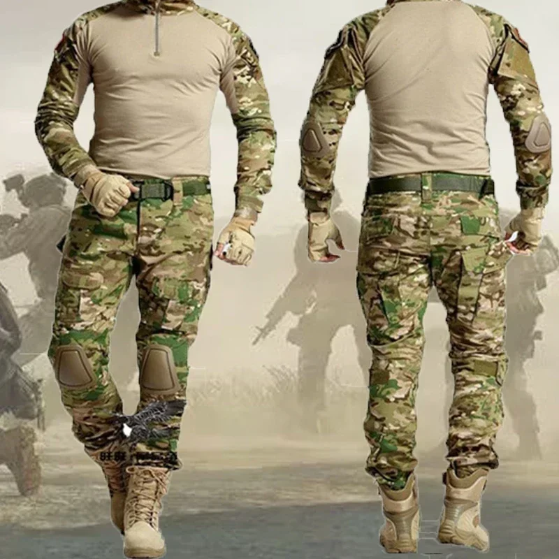 Pantalones tácticos camuflaje con rodilleras para paintball y caza - imagen 5
