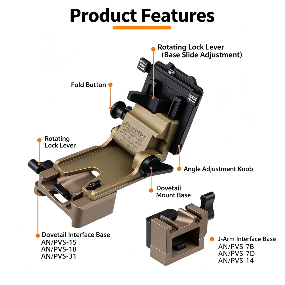 Soporte NVG universal de aluminio para casco - imagen 2