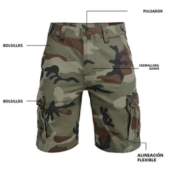 SINAIRSOFT Pantalón corto táctico cargo de camuflaje para hombre
