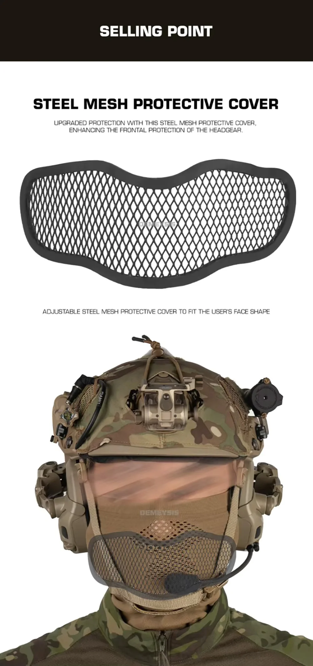 Máscara Táctica Malla Acero Transpirable con Cuello – Airsoft y Tiro - imagen 4
