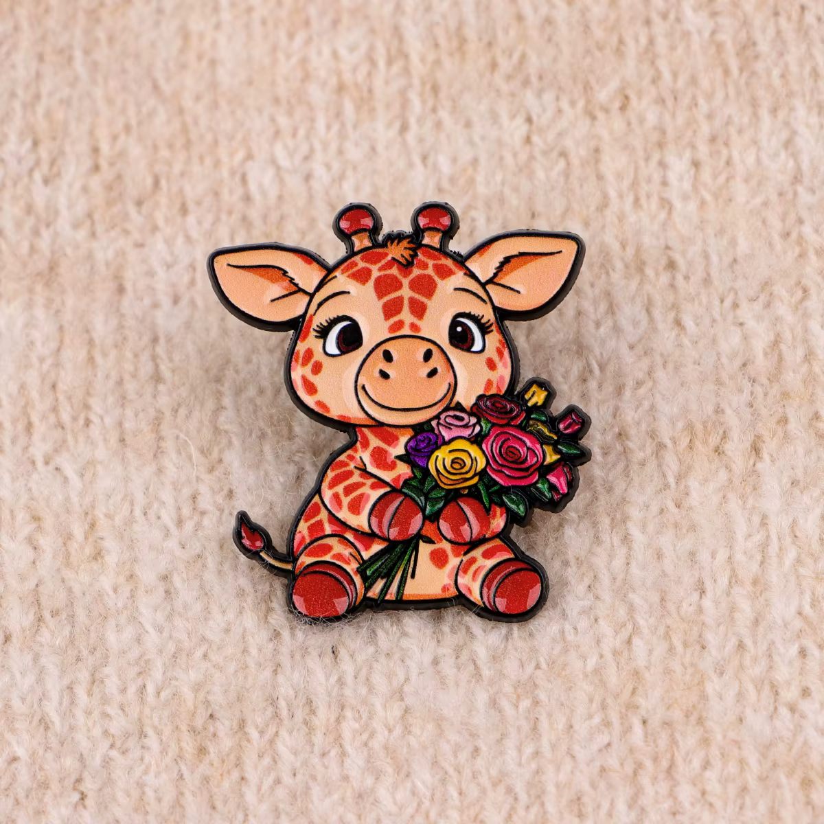 Pin esmaltado jirafa dibujos animados para solapa mochila sombrero - imagen 4