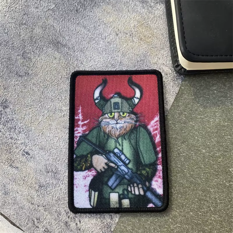 Parche táctico Cat Viking insignia moral velcro para chaleco