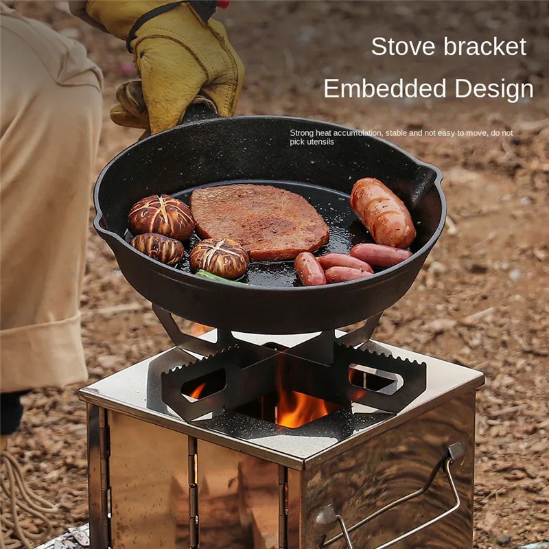Estufa de leña plegable acero inoxidable para camping - imagen 5