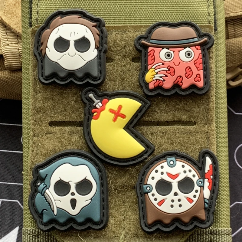Set de 5 parches Eating Bean estilo pixel retro