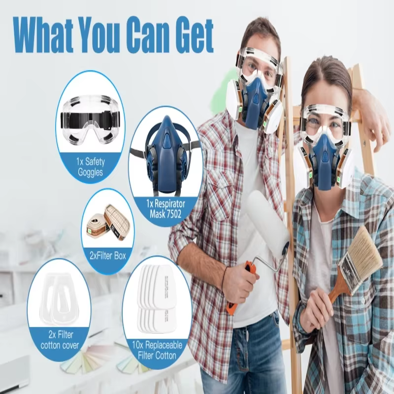 Máscara antipolvo táctica de media cara, protección respiratoria - imagen 3