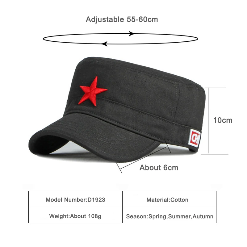 Gorra táctica de béisbol bordado pentagrama 3D estrella roja - imagen 4