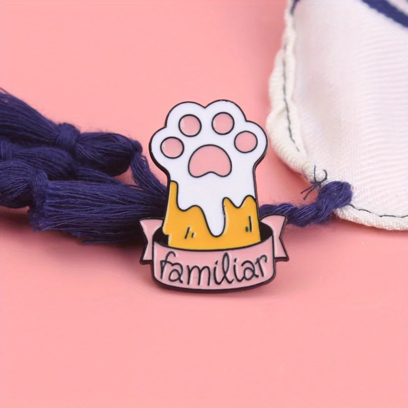 Emblema broche gato corazón rosa vibrante para ropa y chaquetas - imagen 3