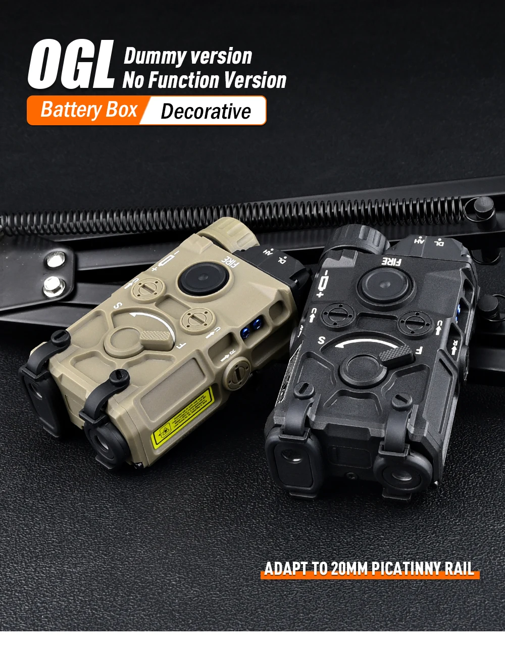 Caja de batería tactica Airsoft vista frontal