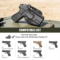 Funda OWB para Glock G19/G26/G45 con retención nivel II derecha