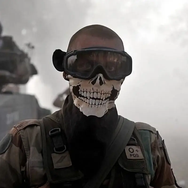 CS Airsoft chaleco táctico con máscara calavera y guantes esqueleto - imagen 4