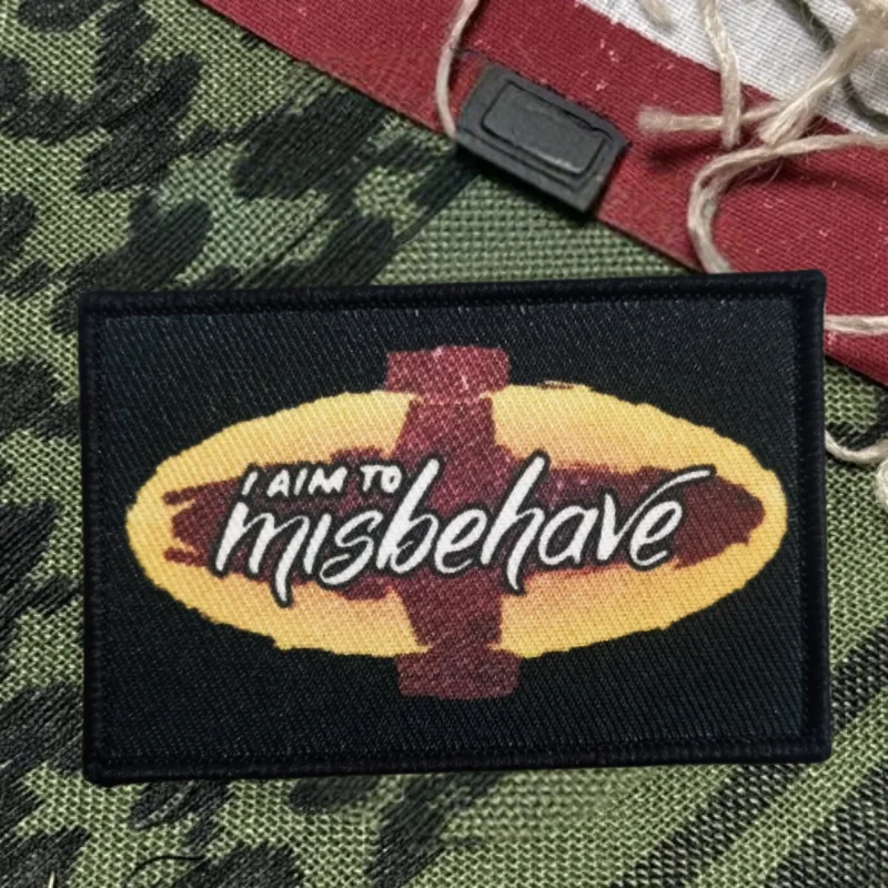 Parche bordado I Am To Misbehave - gancho y bucle para mochila - imagen 4