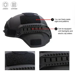 Casco táctico MICH 2000 ABS con protección auditiva y riel Picatinny