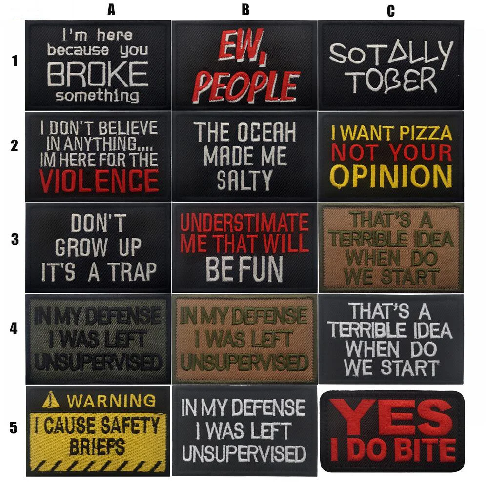 Parche bordado táctico de moral para mochila, letras de colores - imagen 3