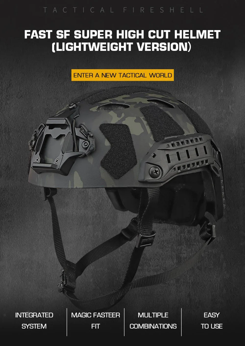 Casco táctico HL-31 en color BLK