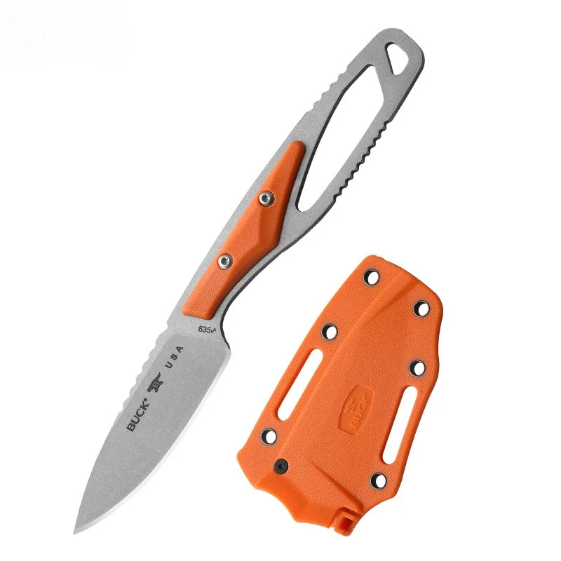 Cuchillo de bolsillo recto para camping y pesca con funda - imagen 4