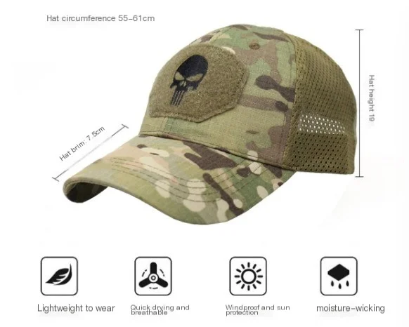 Gorra táctica con diseño de calavera