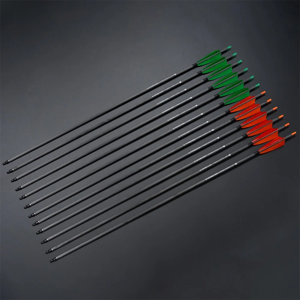 Flechas de carbono para arco recurvo/compuesto con puntas reemplazables