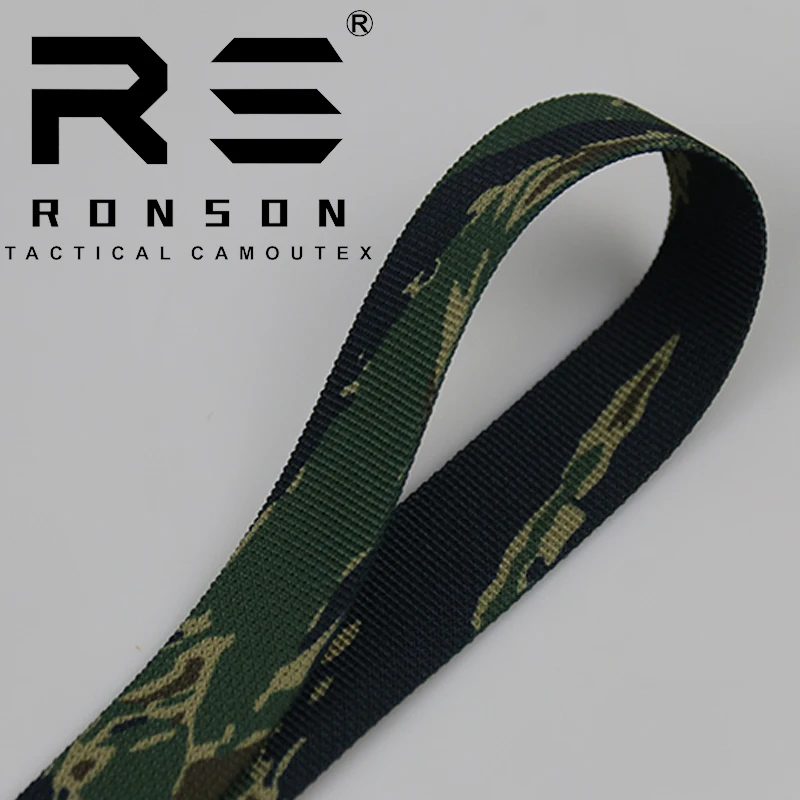 Cinta camuflaje táctica de nylon rayas tigre azul-negro para mochila - imagen 5