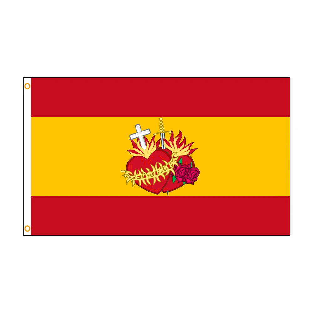 Bandera Española 90x150cm - Sagrado Corazón