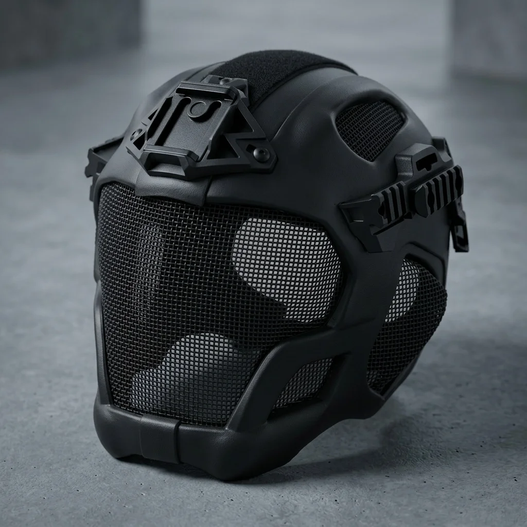 Casco táctico airsoft con máscara facial completa – protección - imagen 2