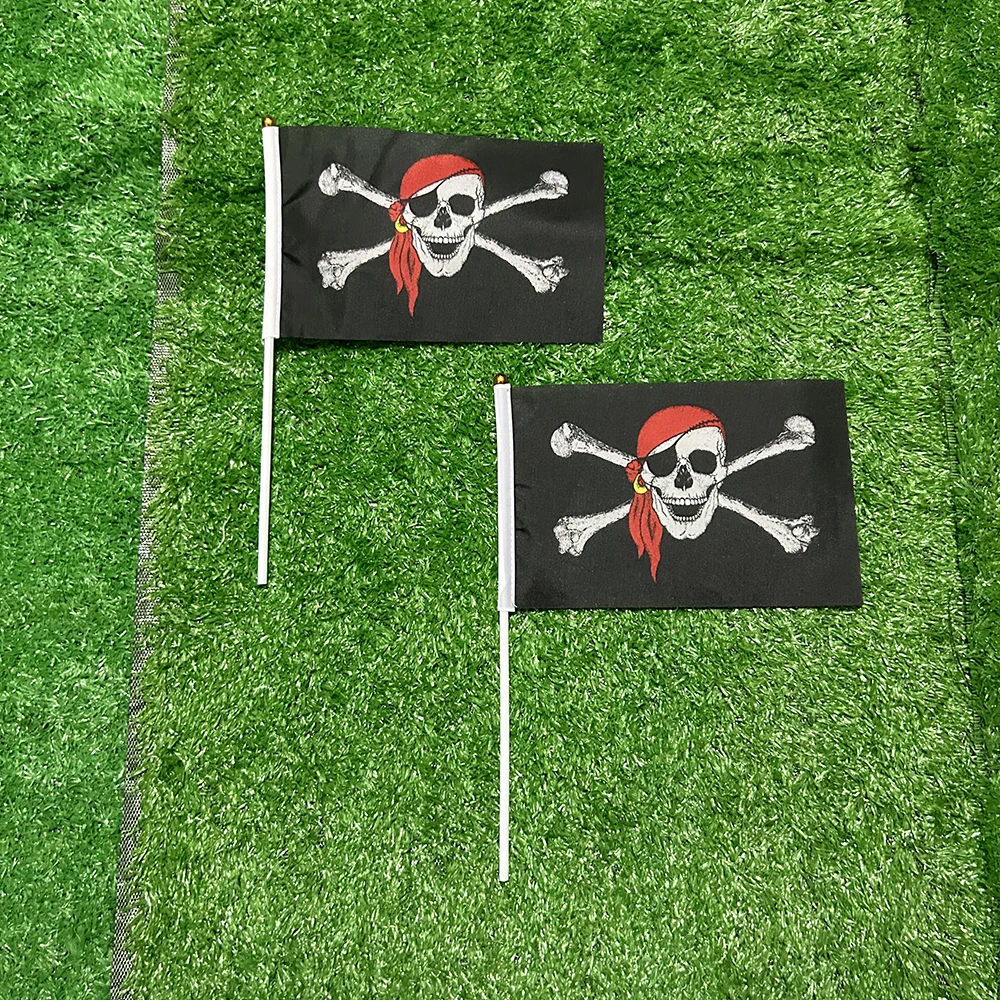 Jolly Roger bandera pirata calavera y huesos cruzados para jardín - imagen 4