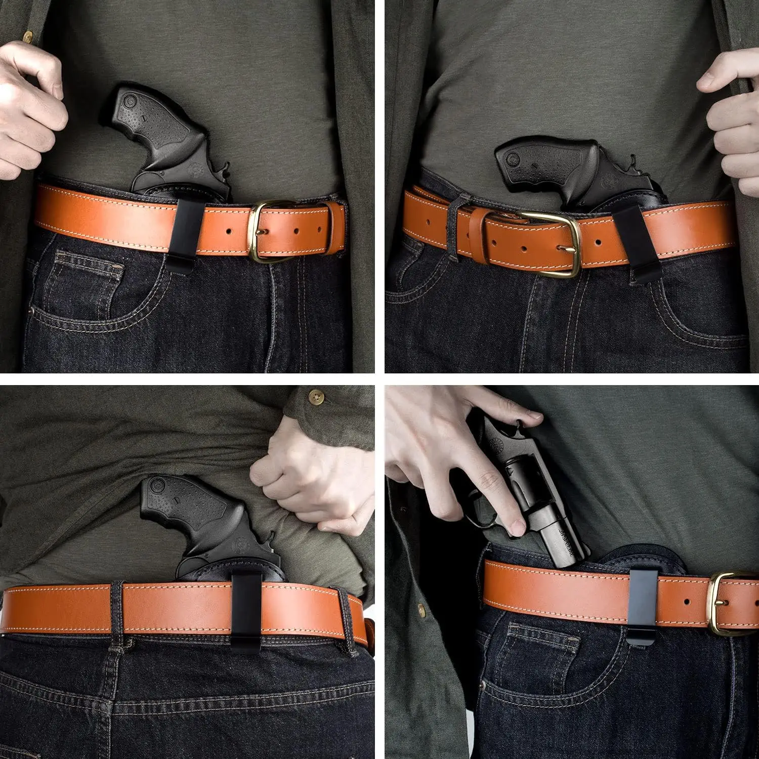 Funda de cuero IWB para revólver J-frame .38 Special – Hecha a mano - imagen 5