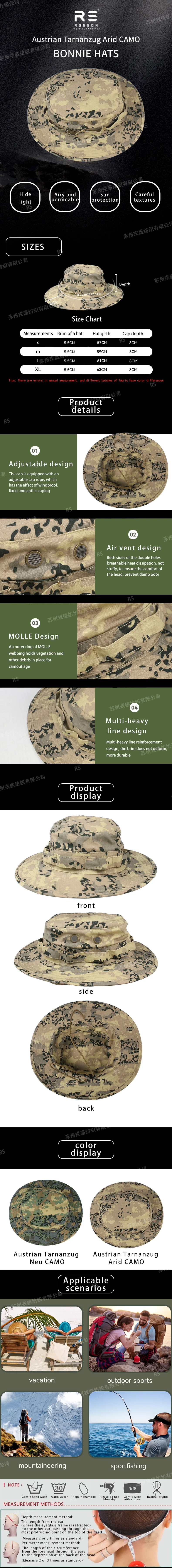 Gorra táctica de pescador con camuflaje Arid y ala perimetral