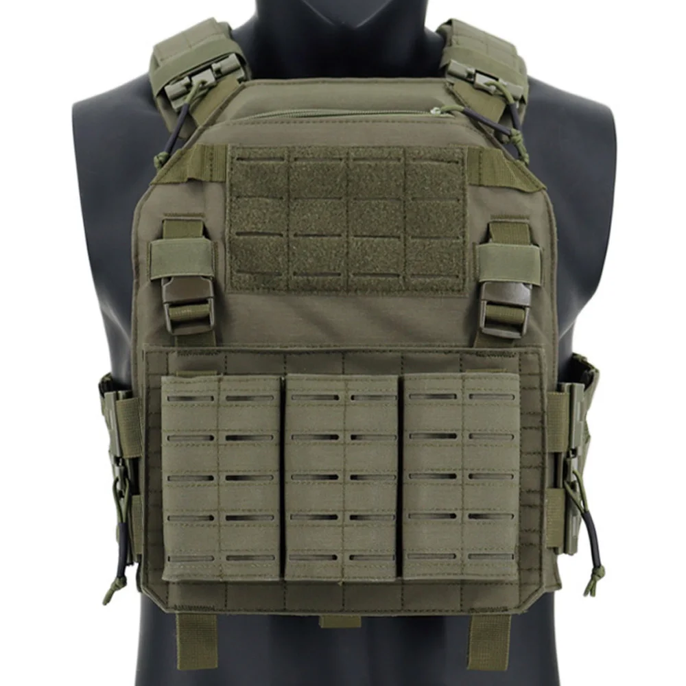 Chaleco táctico portaplacas MOLLE Airsoft con protector ajustable - imagen 3