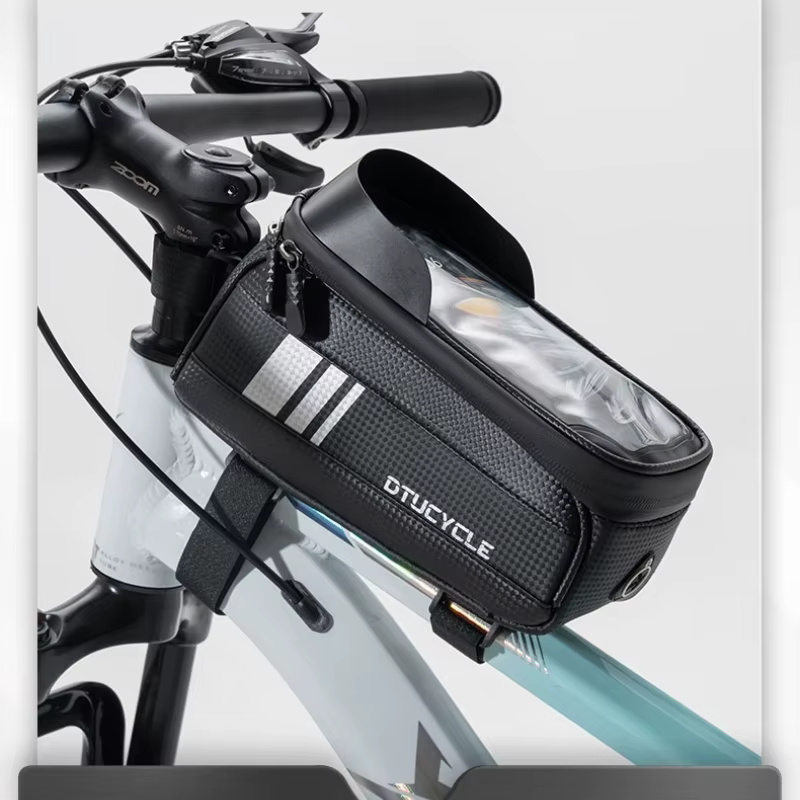 Alforja impermeable soporte móvil táctil para cuadro de bici - imagen 2