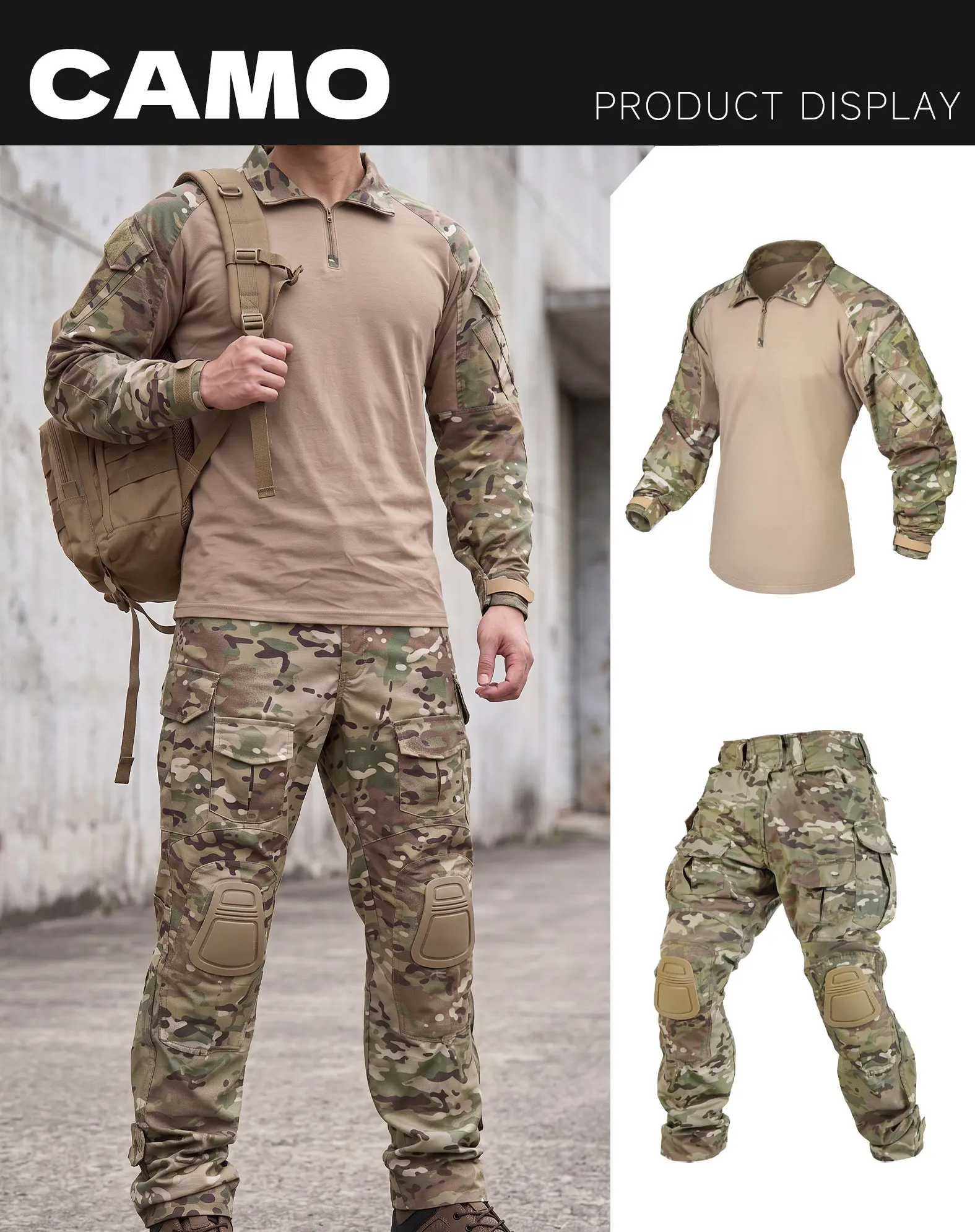 Vista trasera del pantalón táctico con detalles de diseño