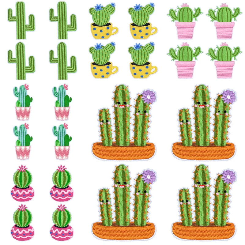 Parche bordado cactus en maceta termoadhesivo para ropa y DIY - imagen 4