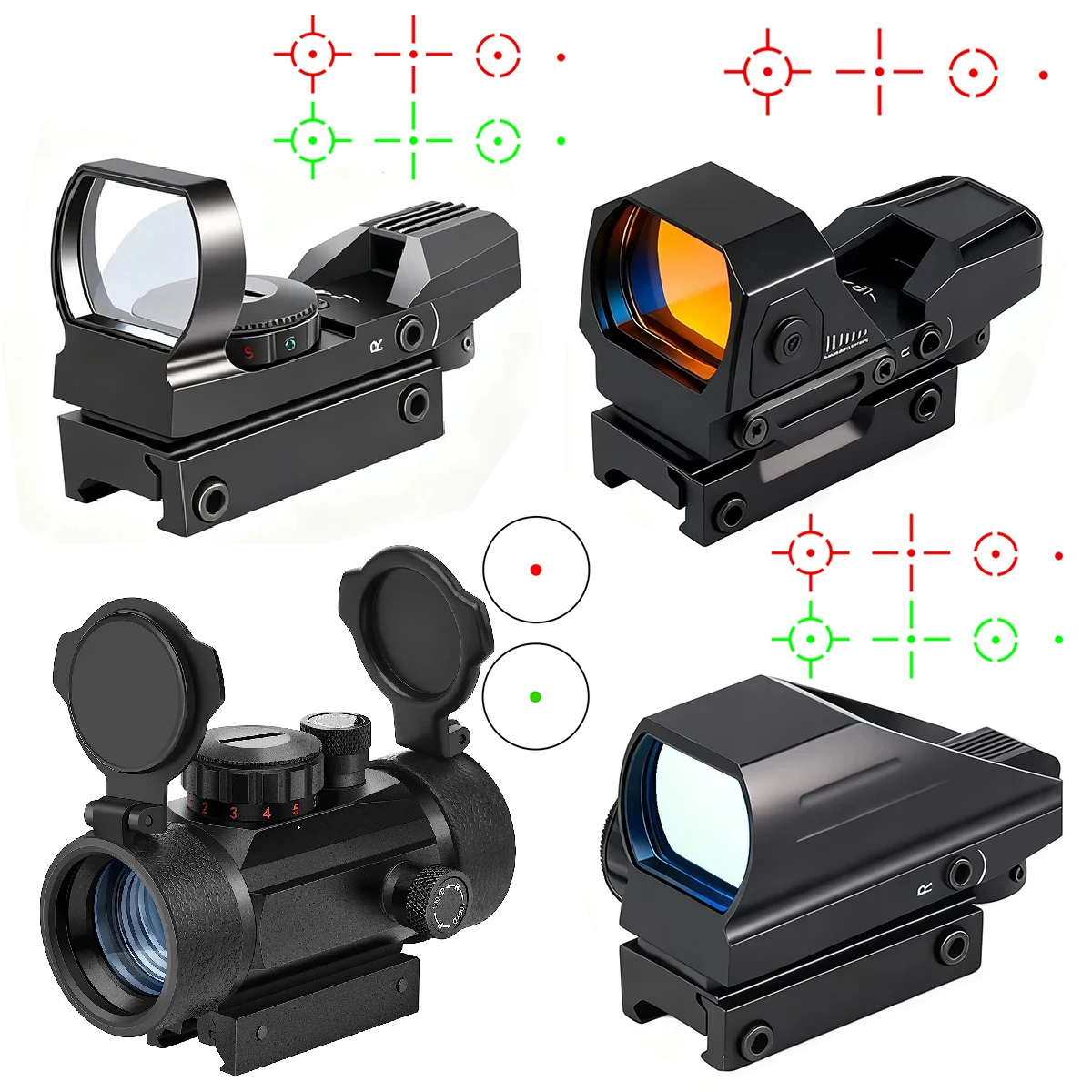 Mira holográfica Reflex punto rojo para caza y Airsoft colimador