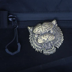 Parche táctico 3D metálico cabeza de tigre para chaleco