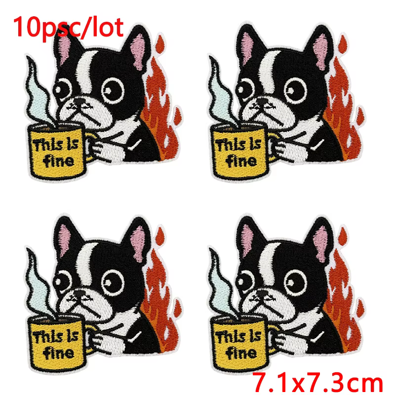 Parches bordados animales Hip Hop – Termoadhesivos para mochilas - imagen 3