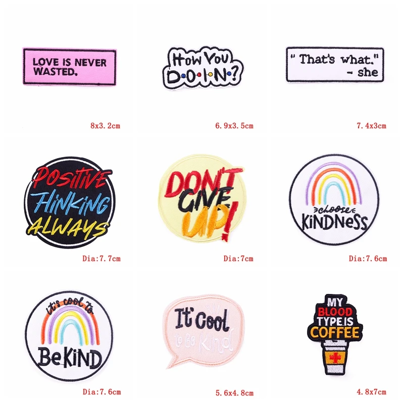 Iroon Parche bordado con dibujos animados: letras positivas - imagen 3