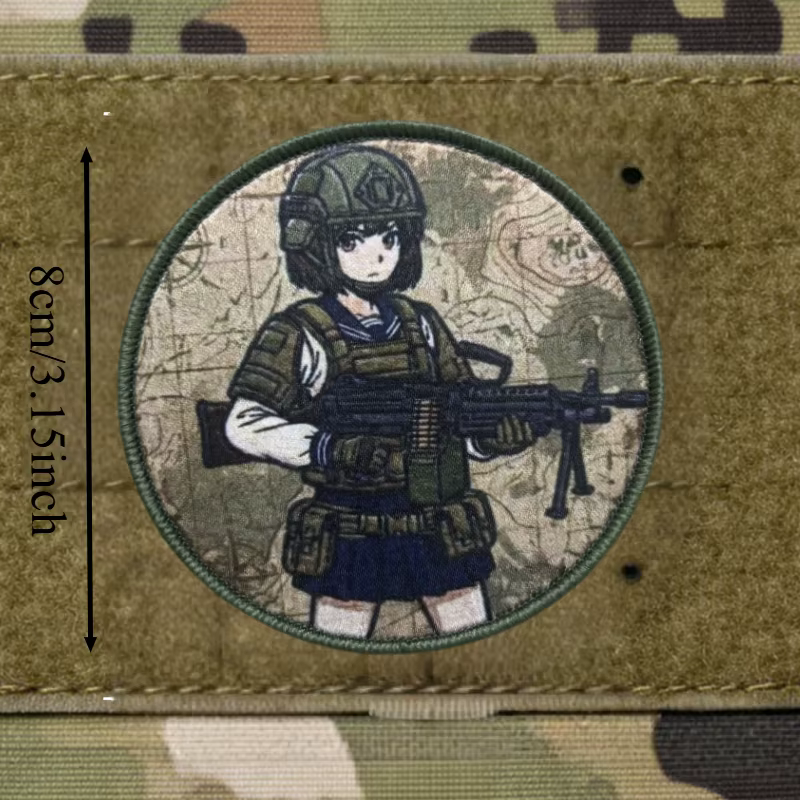 Parche táctico moral anime chica con velcro para chaleco
