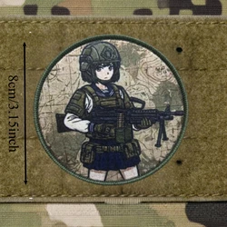 Parche táctico moral anime chica con velcro para chaleco