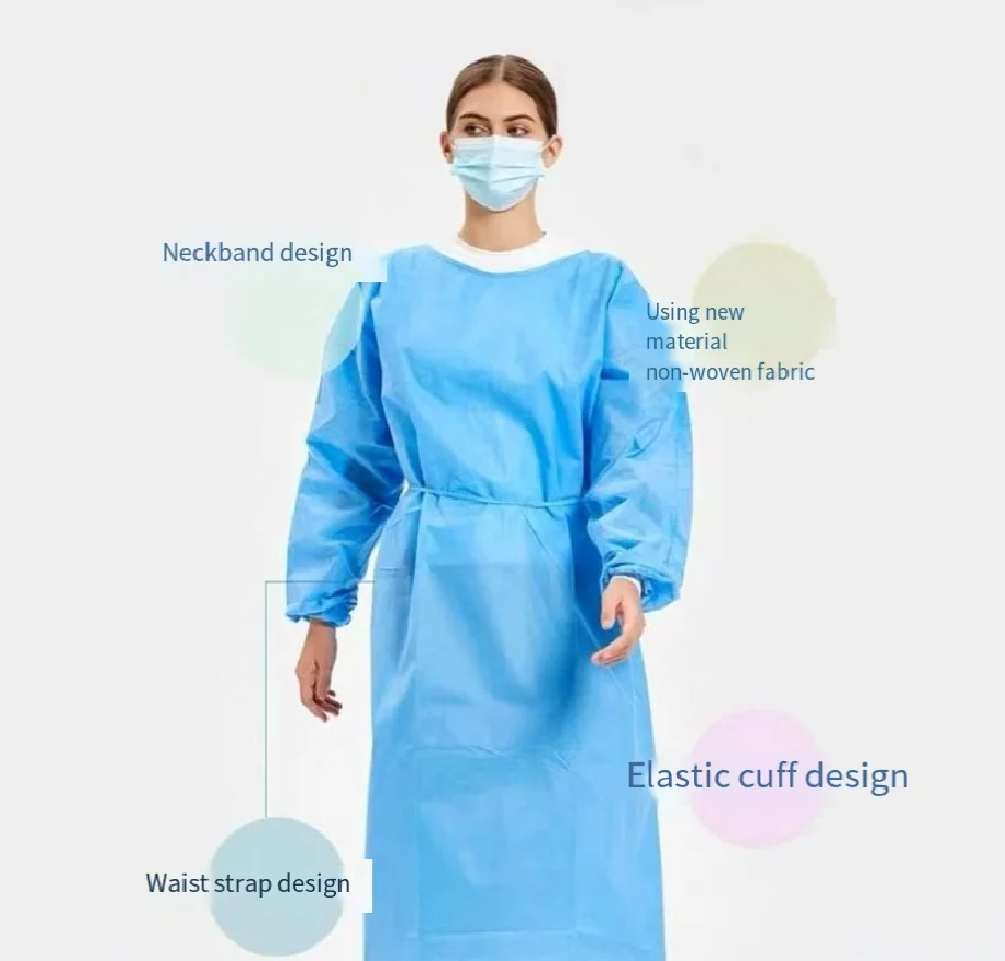 Bata protectora desechable no tejida antipolvo antiolor - imagen 2