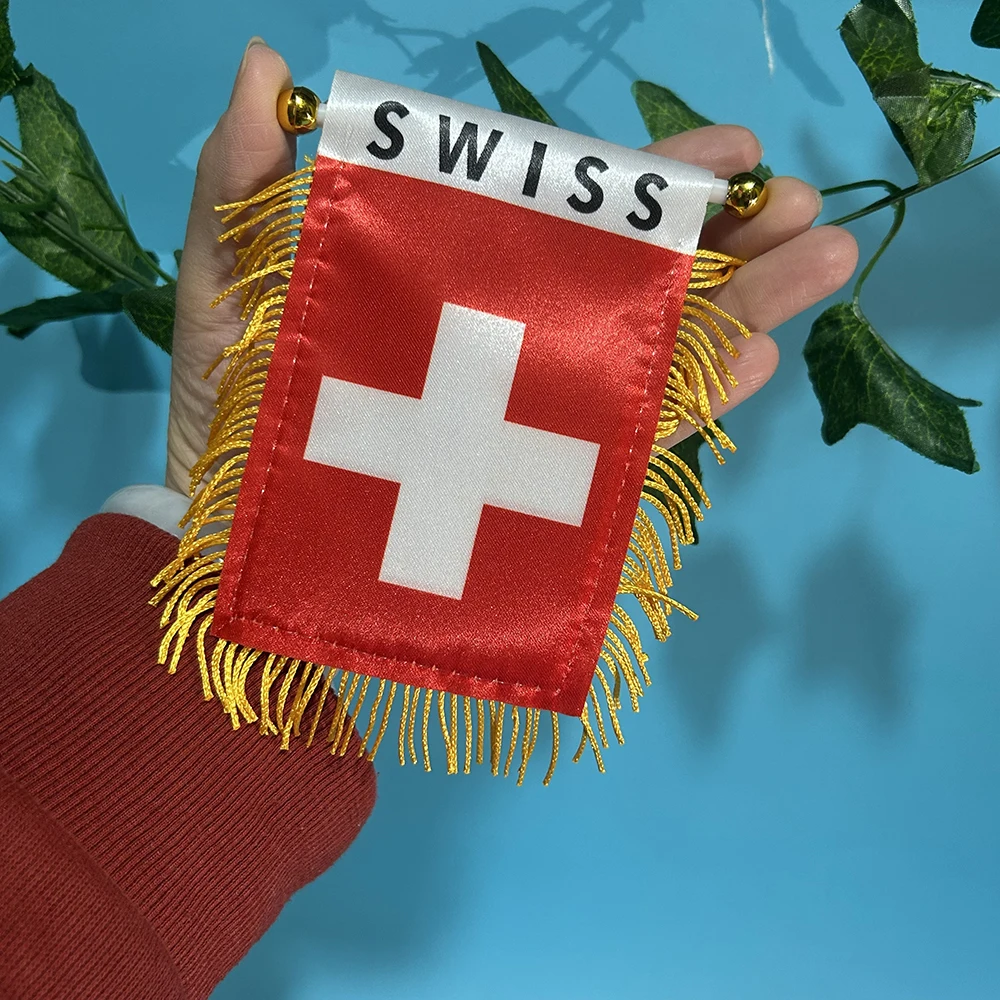 Detalle de la bandera SKY FLAG Suiza en poliéster