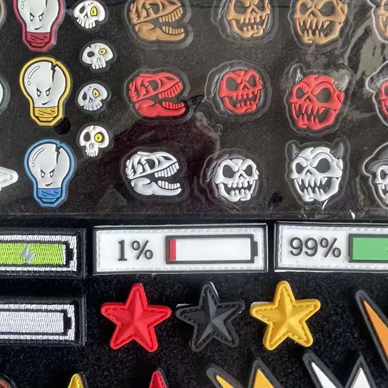 Parches tácticos PVC de goma con rayo, calavera y dinosaurio - imagen 5