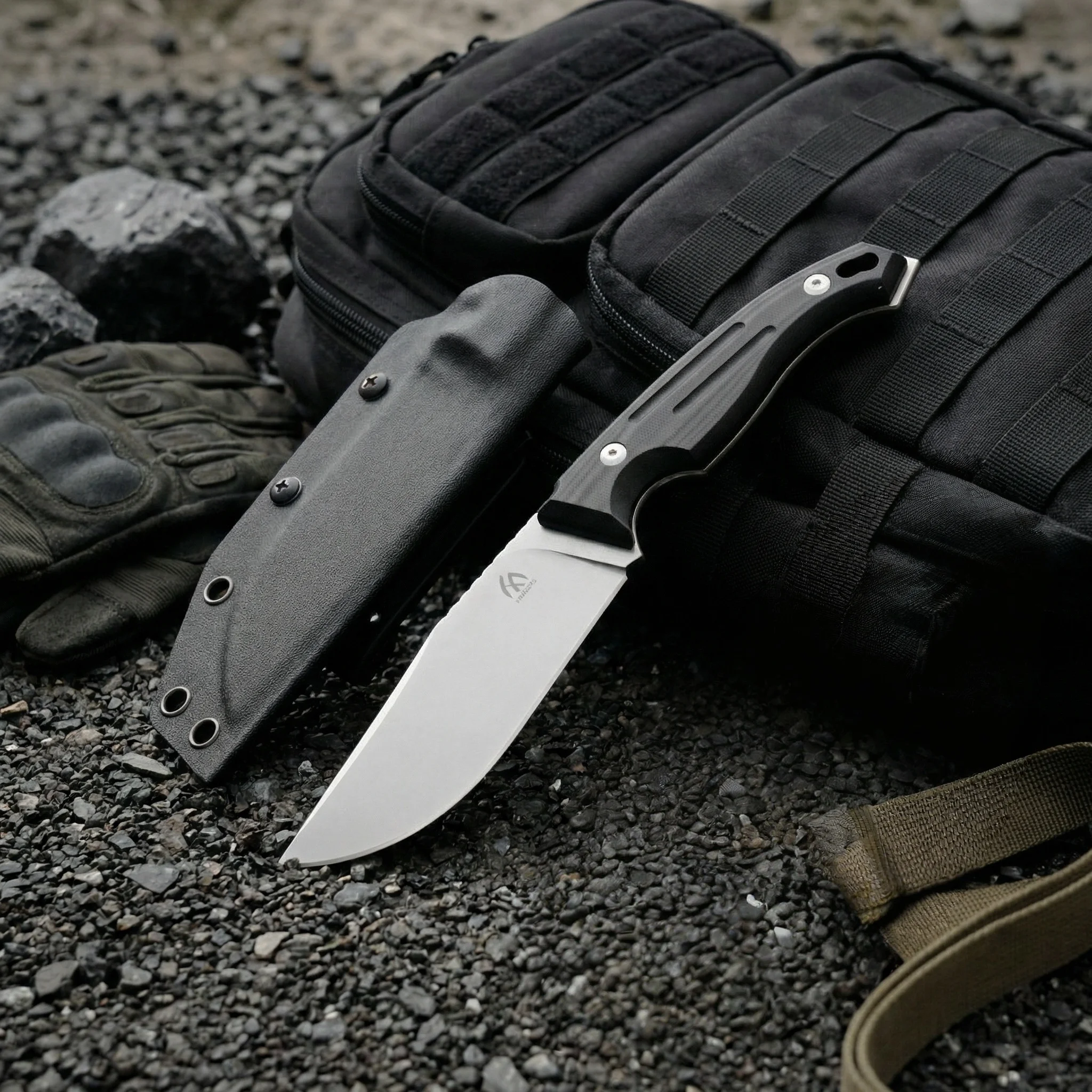 Cuchillo táctico de hoja fija para exterior, supervivencia