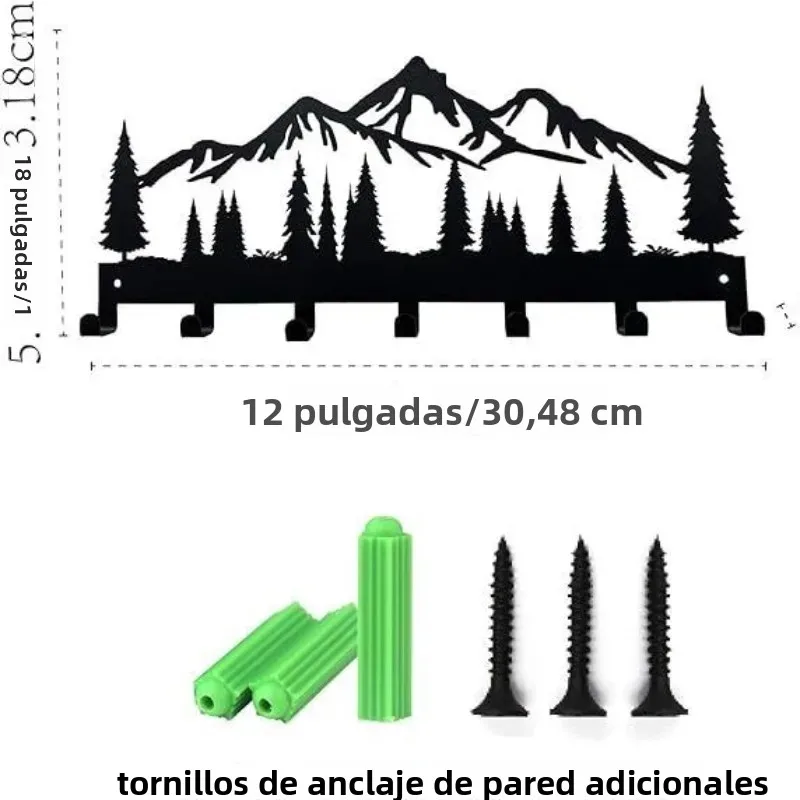 Gancho para llaves de hierro forjado, colgador de pared - imagen 2