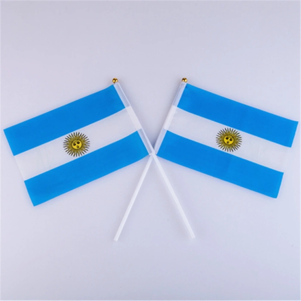 Bandera de Argentina de mano – Asta plástica de poliéster