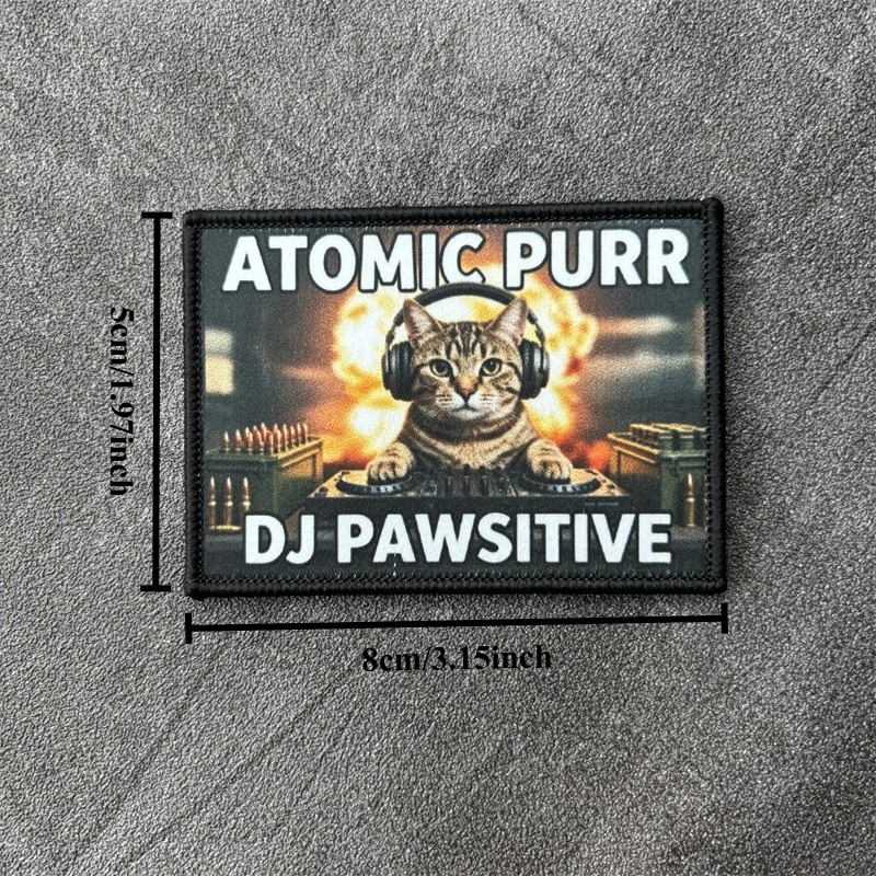 ATOMIC PURR parche táctico moral para gancho y bucle, mochila