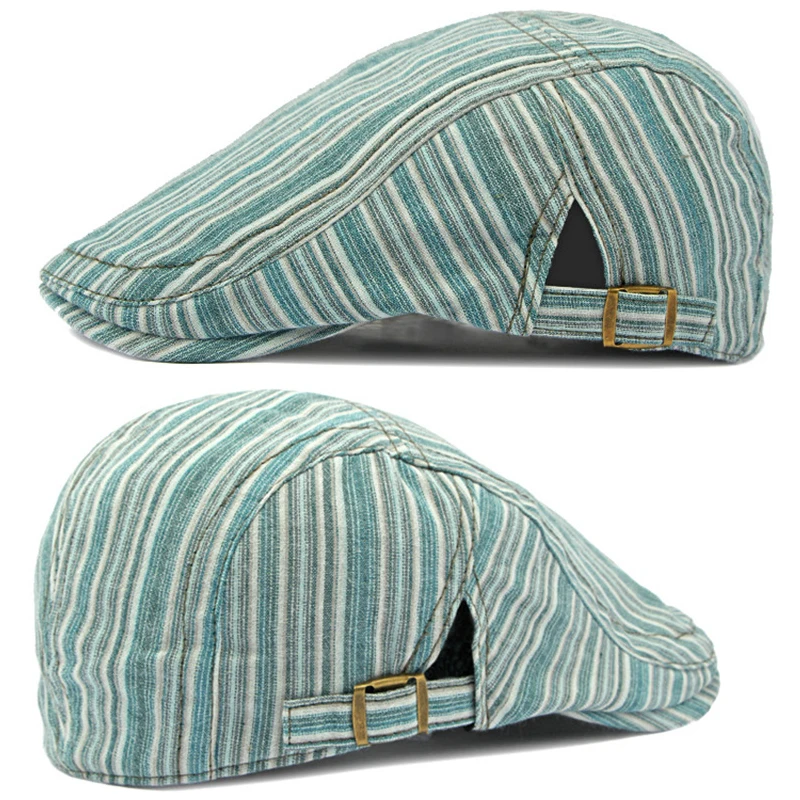 Gorra newsboy estilo Gatsby con visera y diseño espiga beige-verde - imagen 4