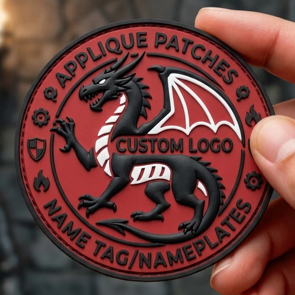 Parche termoadhesivo PVC 3D logotipo personalizado con goma - imagen 3