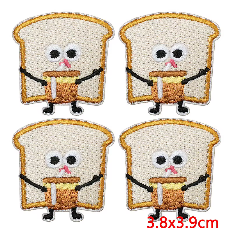 Parche termoadhesivo bordado de galleta y tostada dibujos animados - imagen 5
