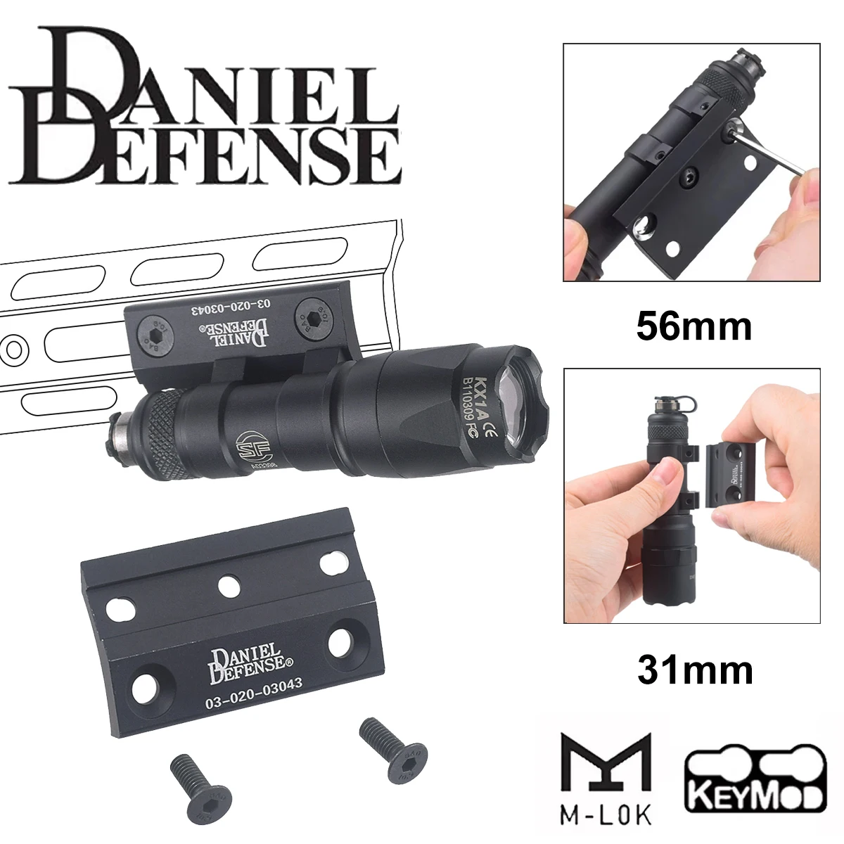 Daniel Defense Soporte Lateral Linterna Táctica M-LOK Keymod - imagen 5