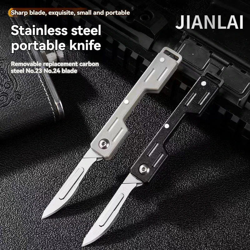 cuchillo plegable médico EDC con cuchillas reemplazables